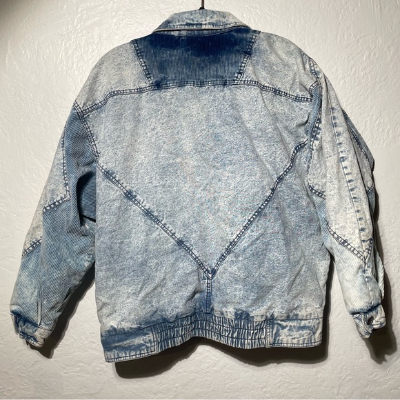 VINTAGE 80S BE IN THE CURRENT SEEN ACID WASH padded cotton DENIM JACKET Womens M - Picture 7 of 9